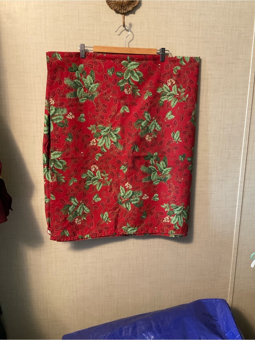 Festive Red Floral Table Cloth